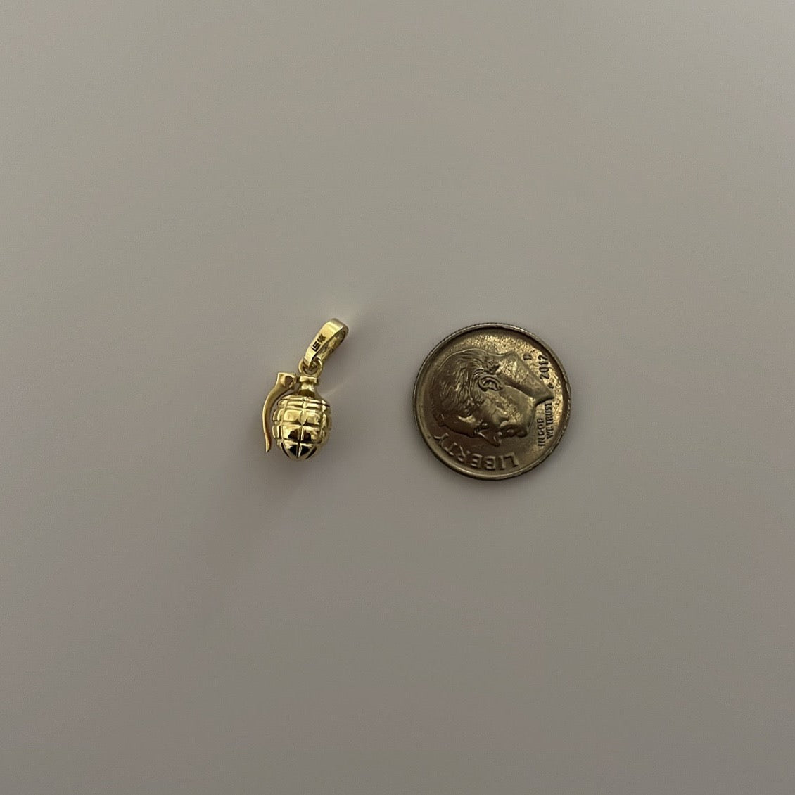 14K solid gold grenade charm