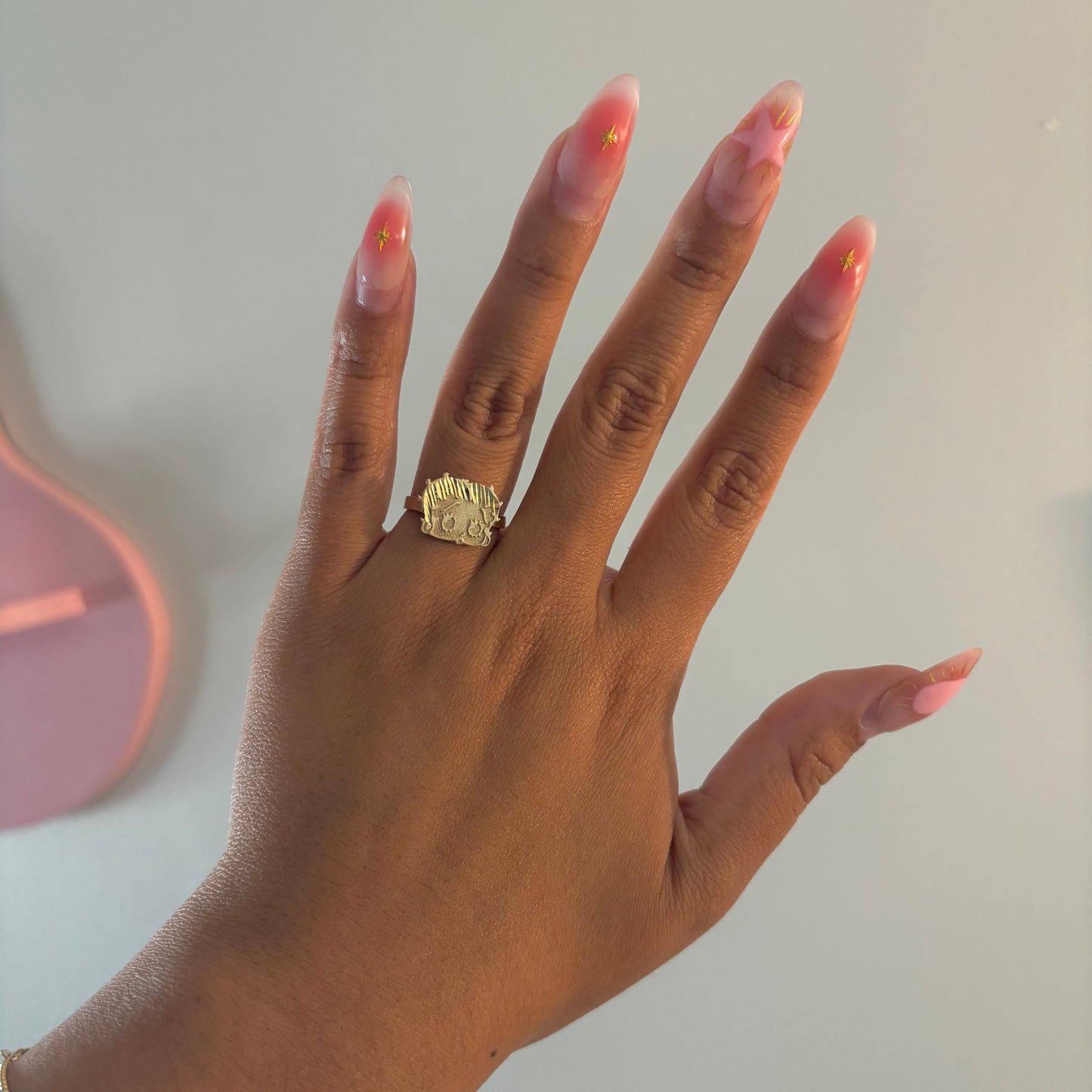 10K Gold Betty Boop Style Ring – Size 7 (Diamond-Cut or Polished)