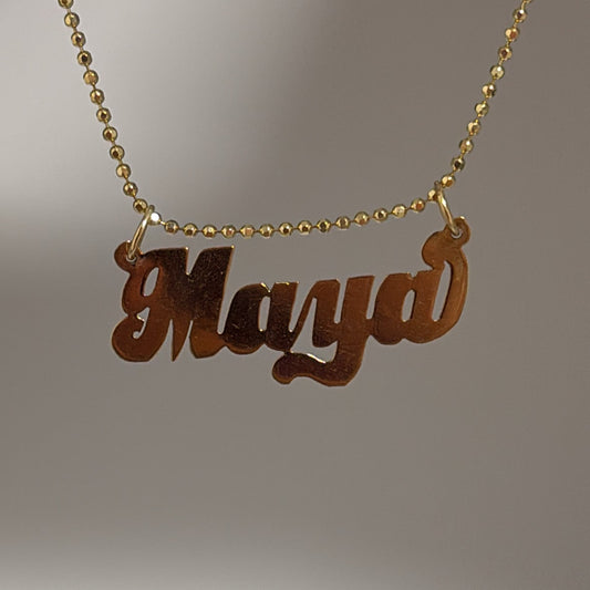 10k vintage Maya nameplate