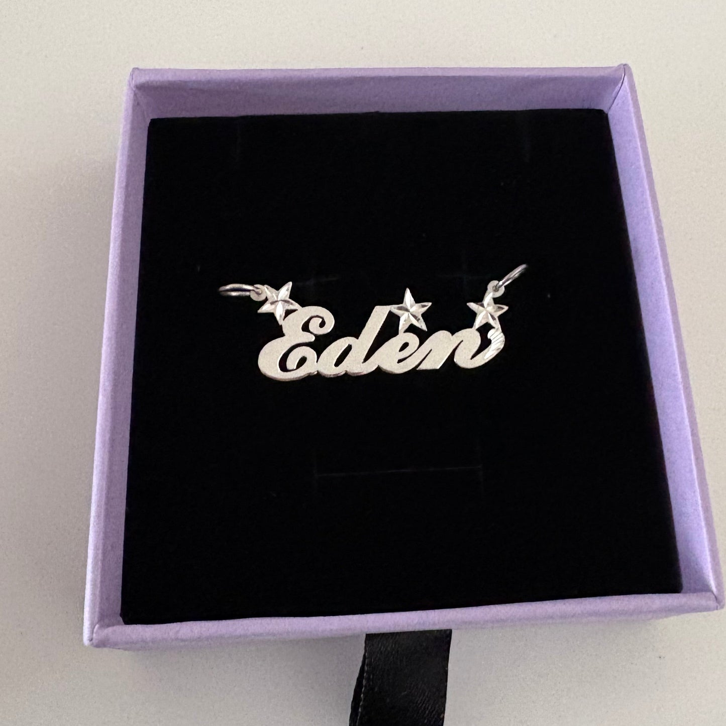 925 Sterling Silver Custom Nameplate Pendant – Personalized Name Design