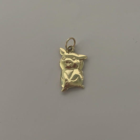 14K solid gold Pikachu charm