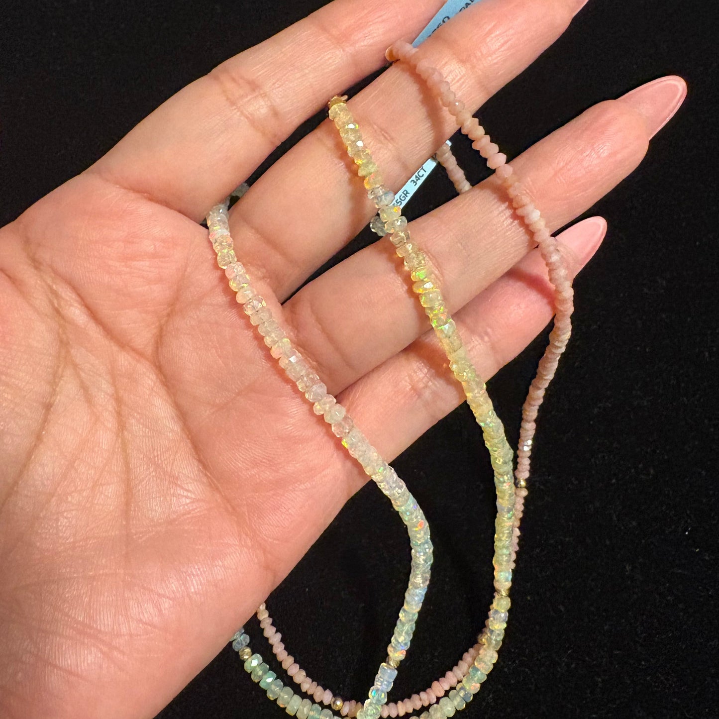 14K Gold Opal & Pink Opal Faceted Beaded Jewelry – Vintage-Inspired Collection