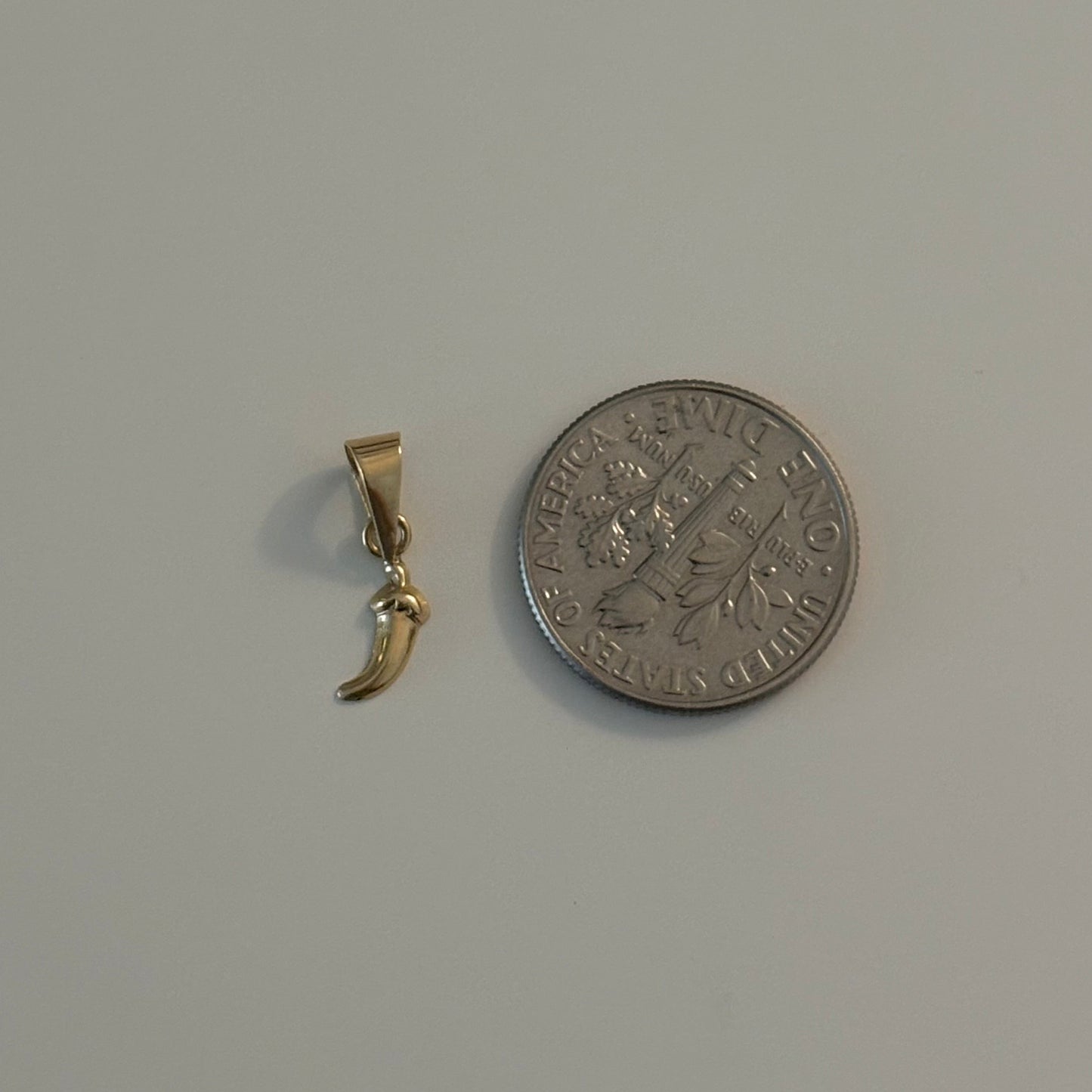 14K Gold Tiny Chili Pepper Charm Pendant
