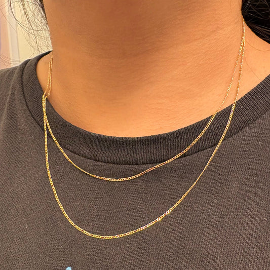 14K Yellow Gold Baby Figaro Chain