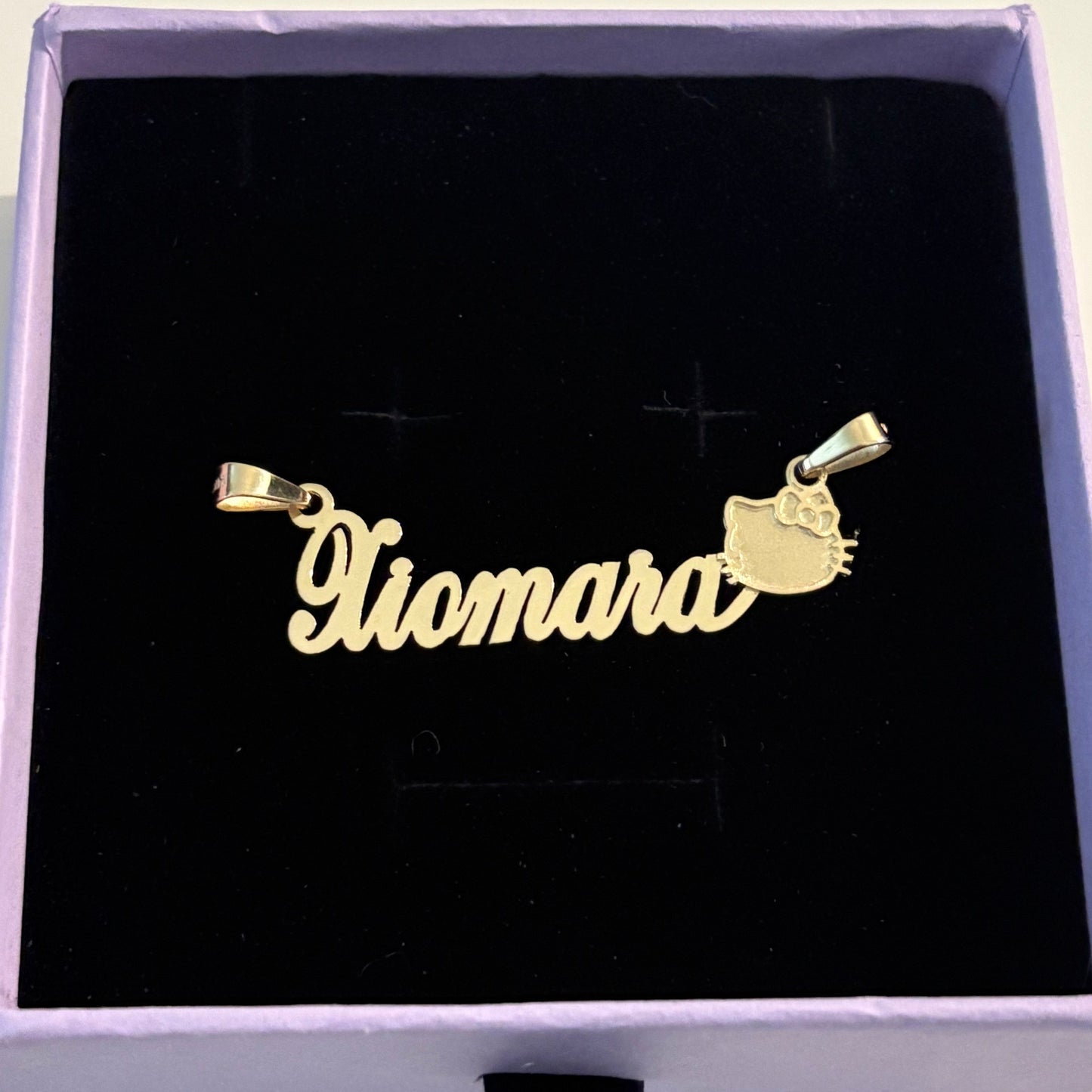 14K Gold Custom Nameplate Pendant – Personalized Name Design