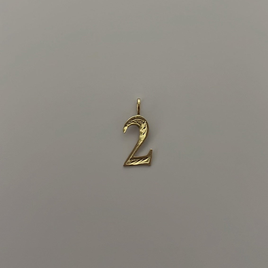 14k solid gold diamond-cut number charms