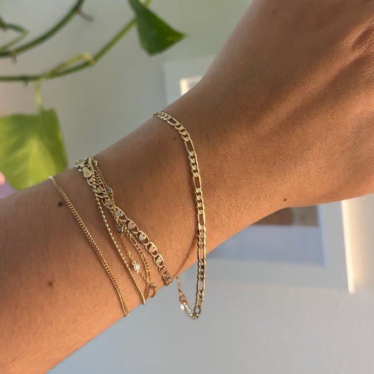 14K Yellow Gold Figaro Bracelet – 8”