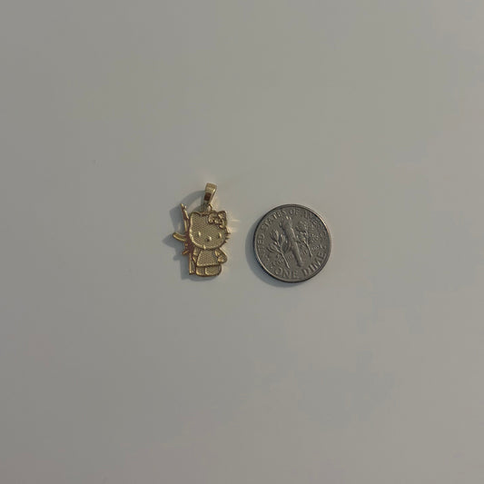 Hello Kitty-Inspired 14K Yellow Gold Charm