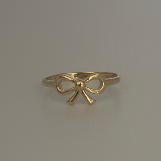 14k Solid Gold Bow Ring