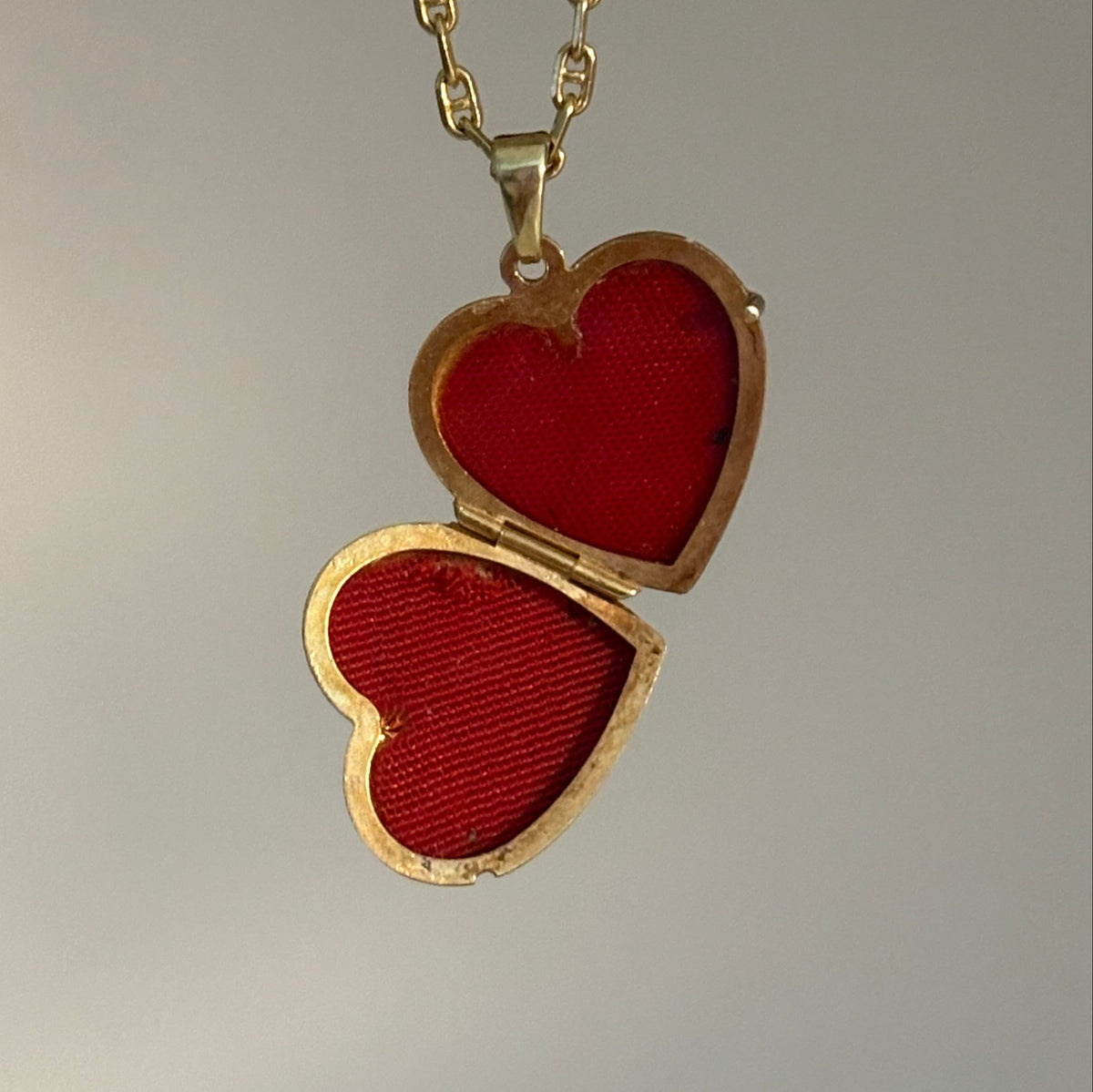 14K Gold Cherub Angel Heart Locket Charm