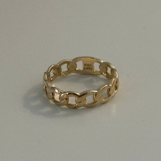 14k solid gold cuban ring