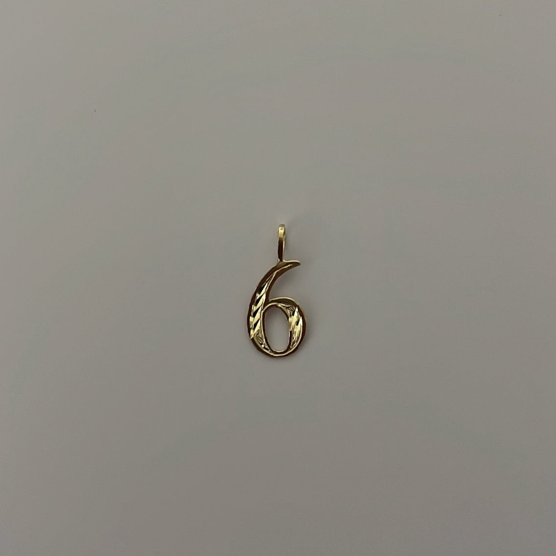 14k solid gold diamond-cut number charms