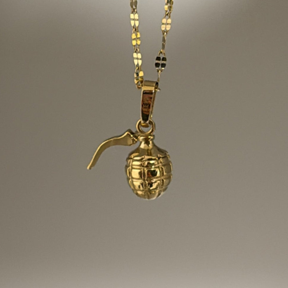 14k grenade charm