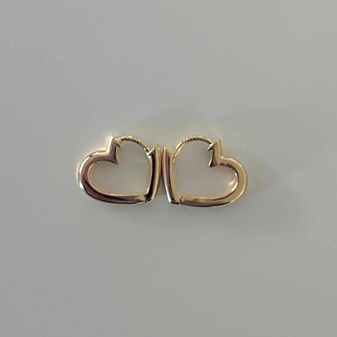 14K Gold Mini Heart Clicker Hoop Earring