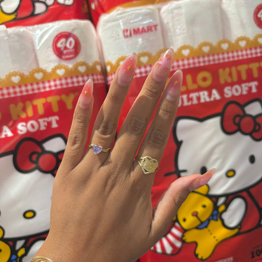 10K Gold Hello Kitty-Inspired Heart Ring