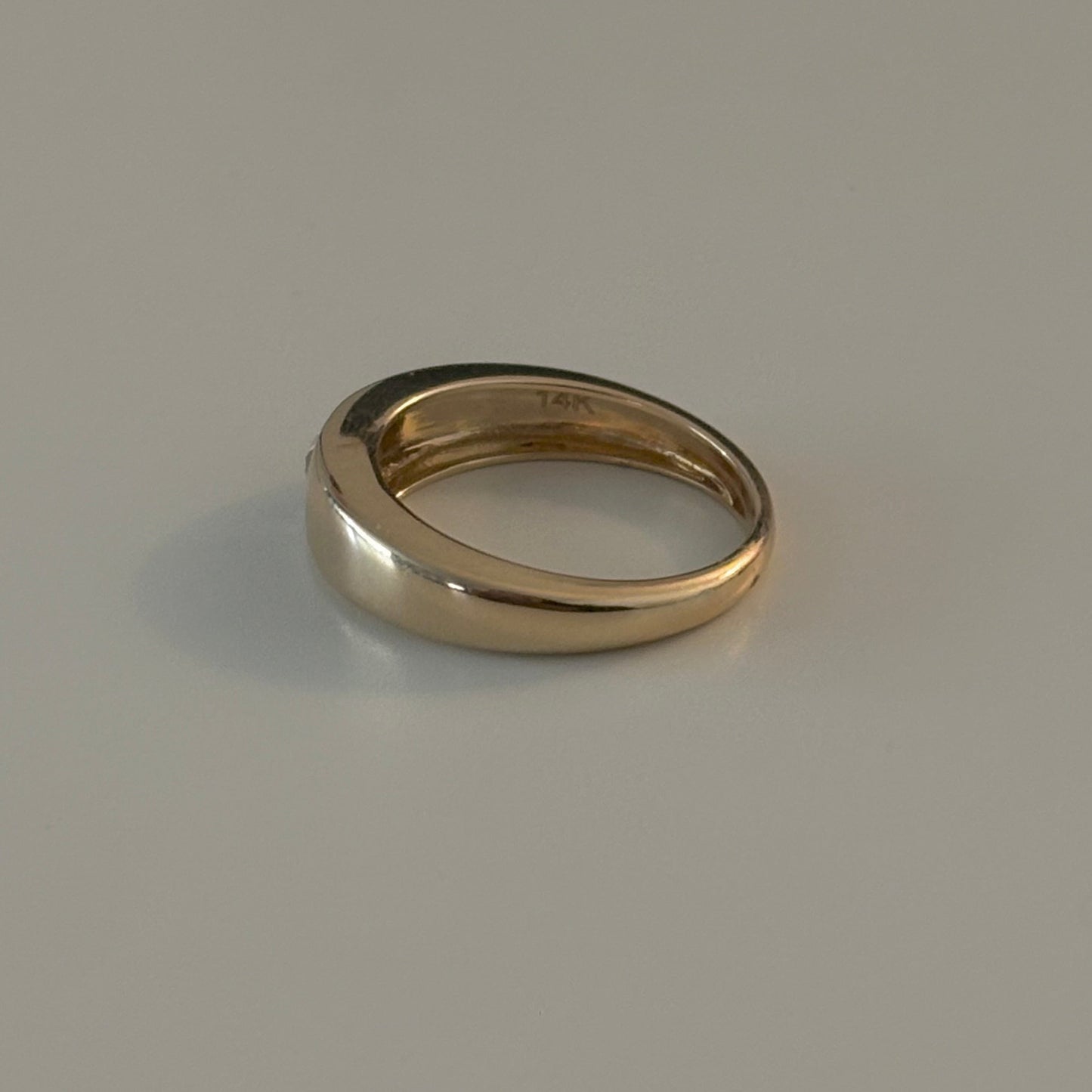 14K Yellow Gold Diamond Heart Ring 0.26 CT Size 6