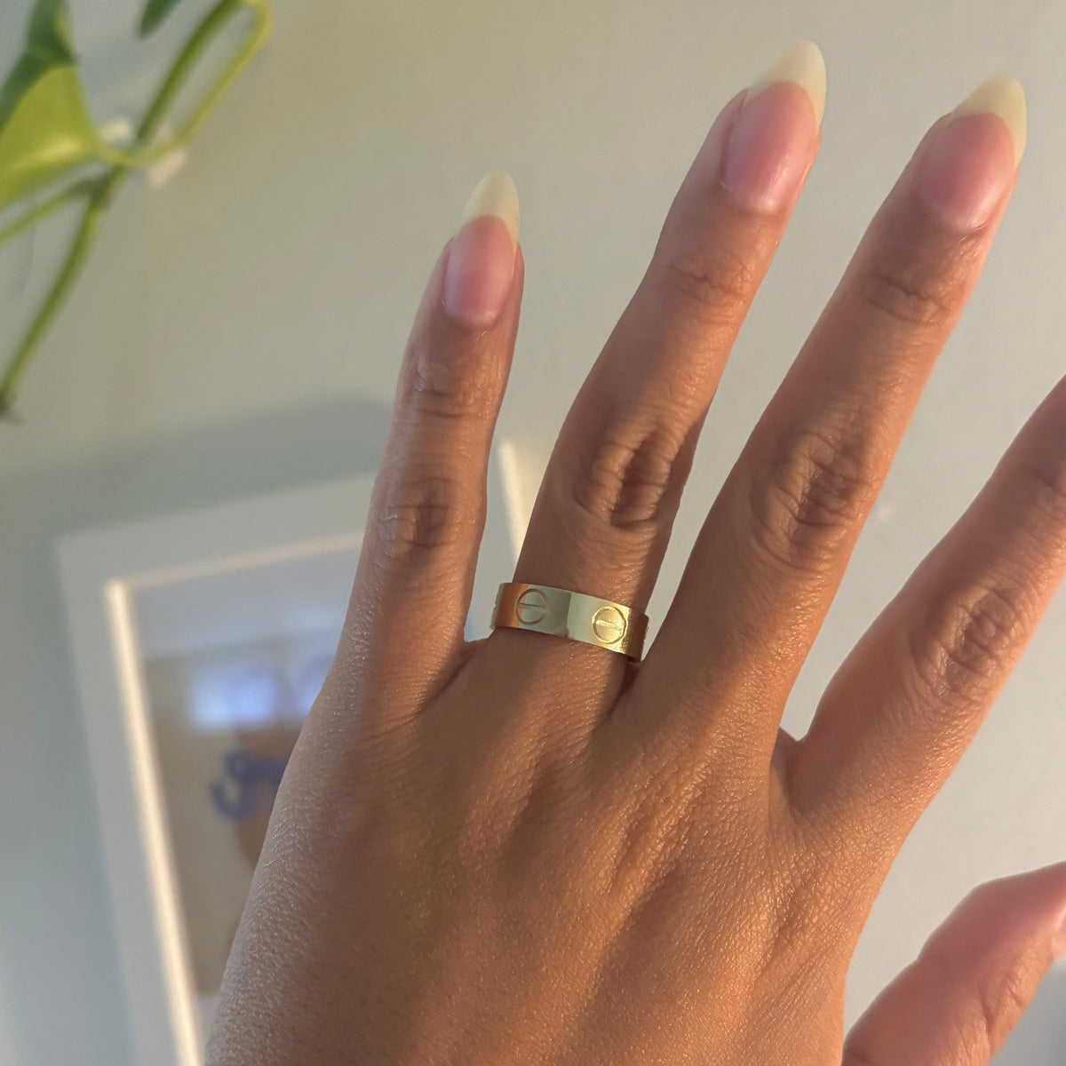 14K Yellow Gold Screw Motif Band Ring
