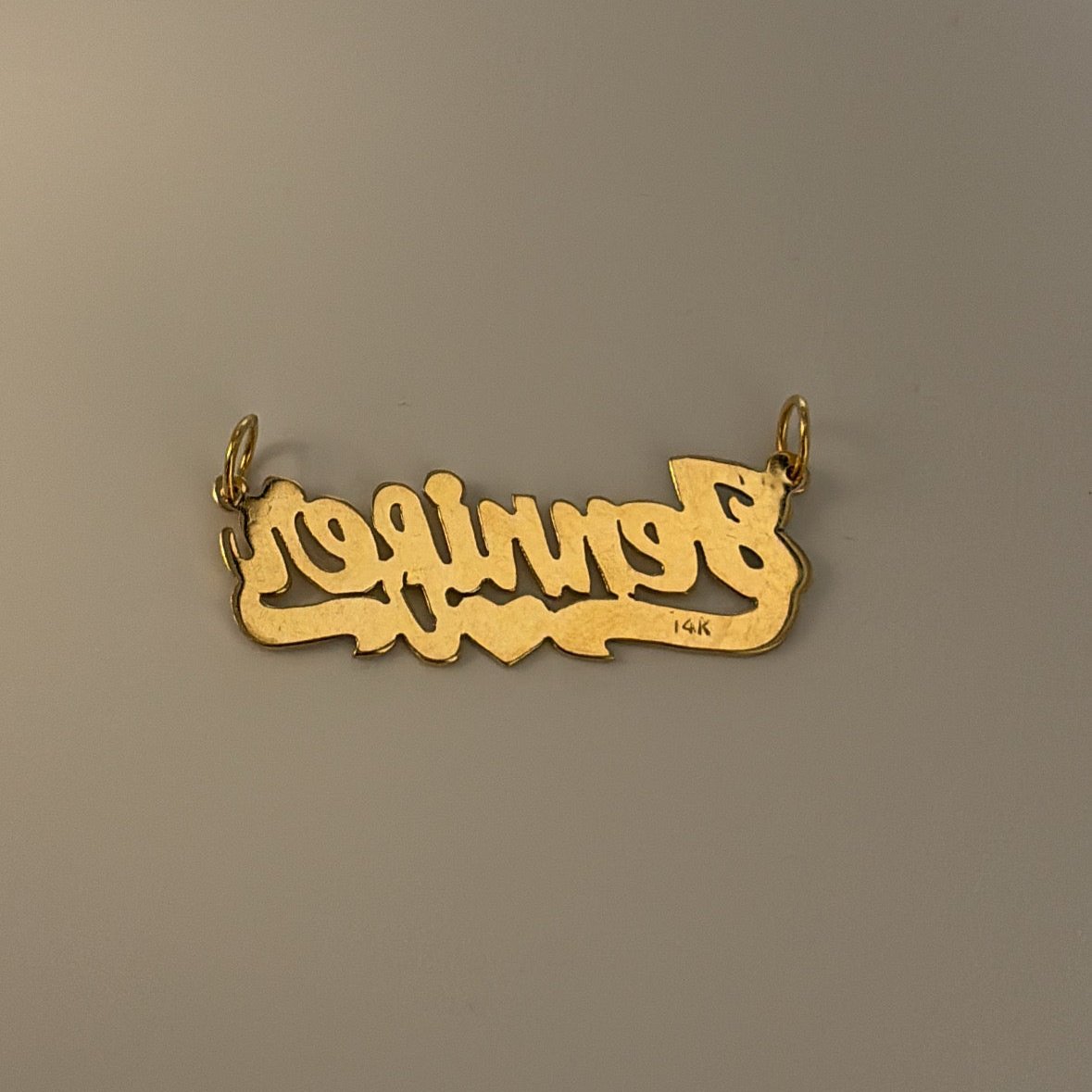 14k gold vintage Jennifer nameplate