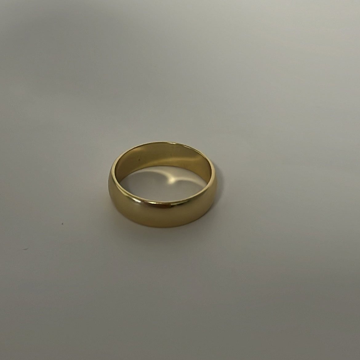 14k solid gold cigar band ring