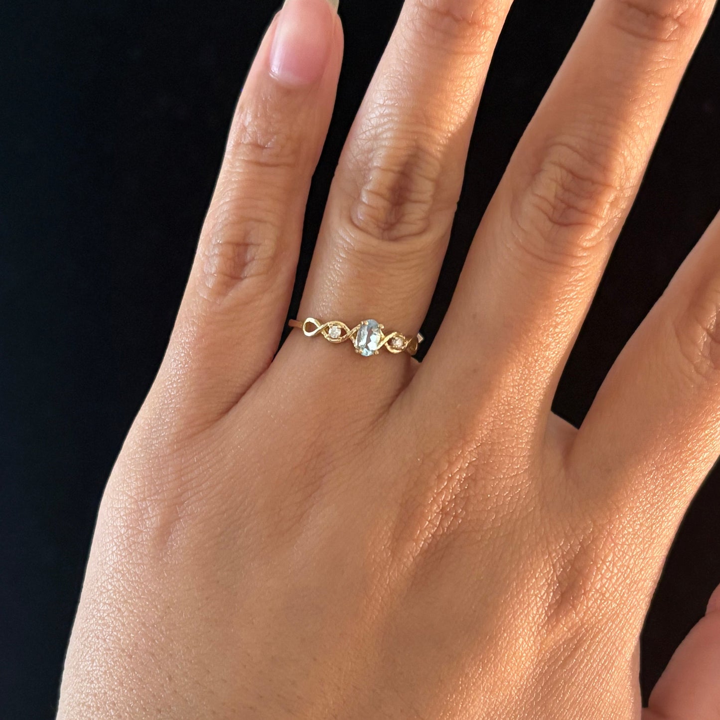 10K Yellow Gold Genuine Birthstone & Diamond Ring | 12 Birthstone Options