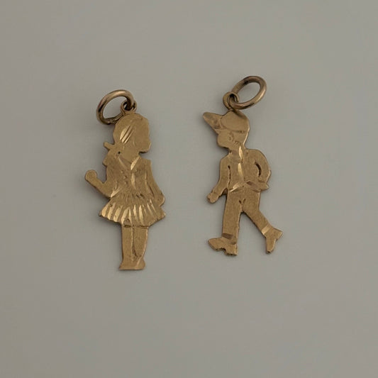 14K Gold Boy & Girl Child Silhouette Charm (Sold Separately)