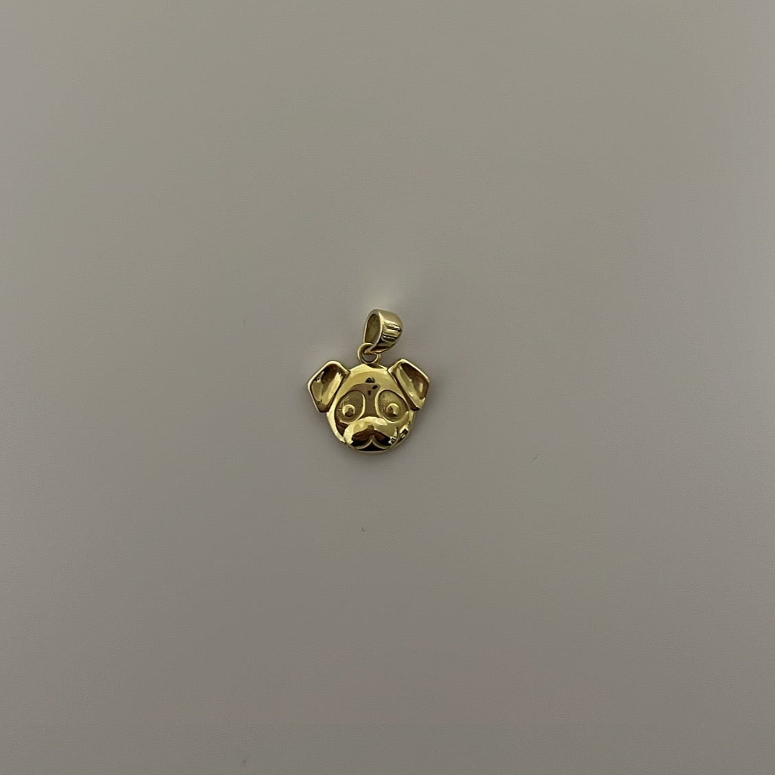 14K solid gold pug charm