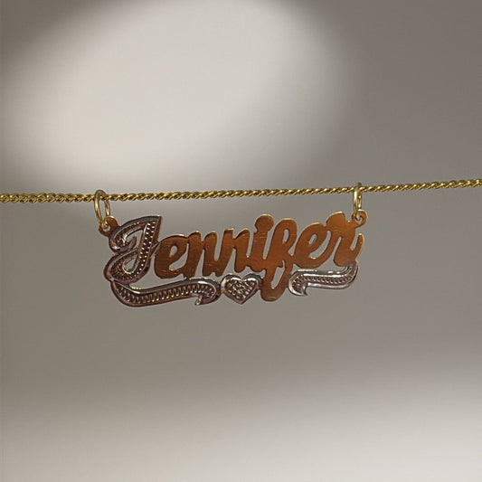 14k gold vintage Jennifer nameplate