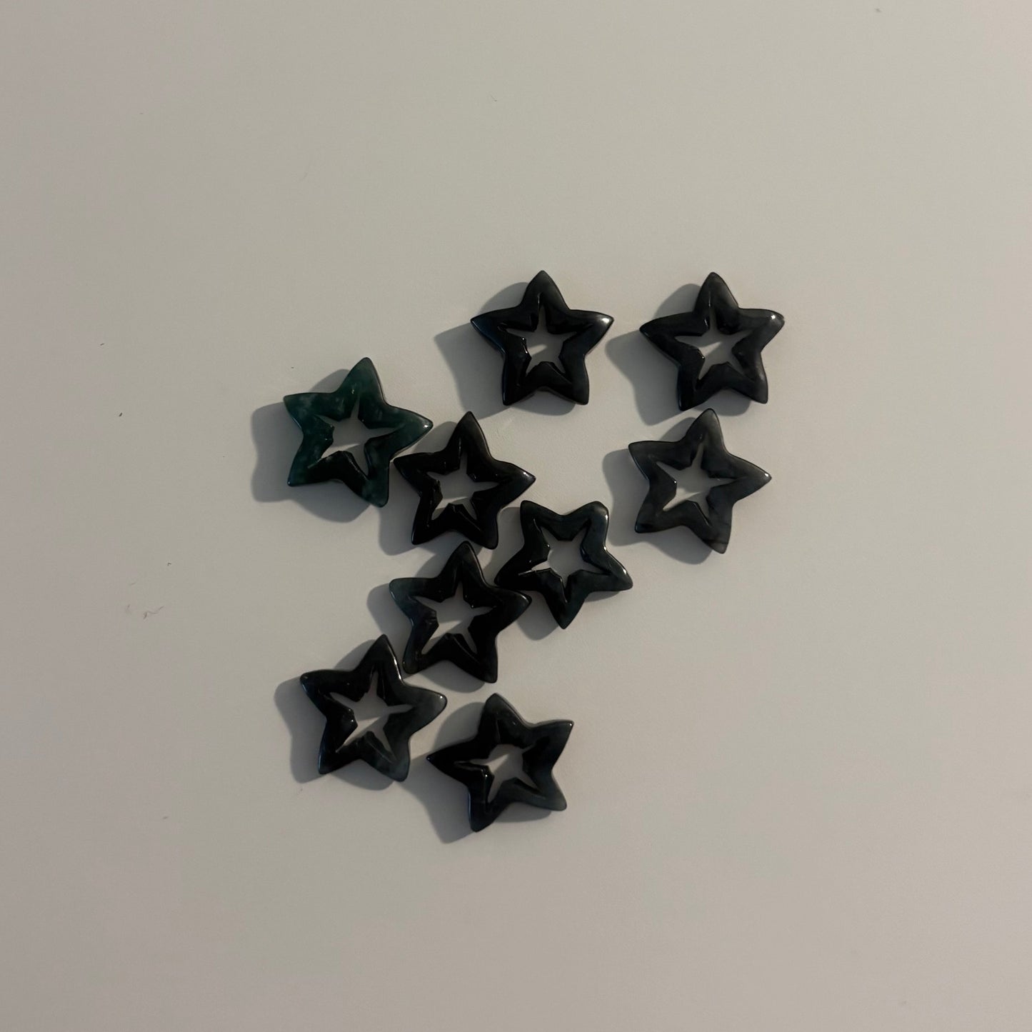 Jade Star Slider Charms -Light & Dark Jade