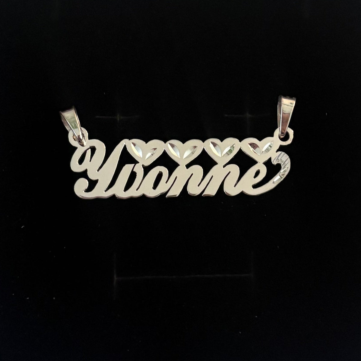 925 Sterling Silver Custom Nameplate Pendant – Personalized Name Design