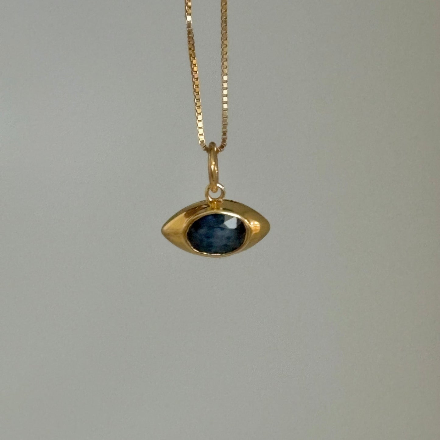 14K Gold Natural Gemstone Eye Charms – Ruby, Sapphire, Emerald