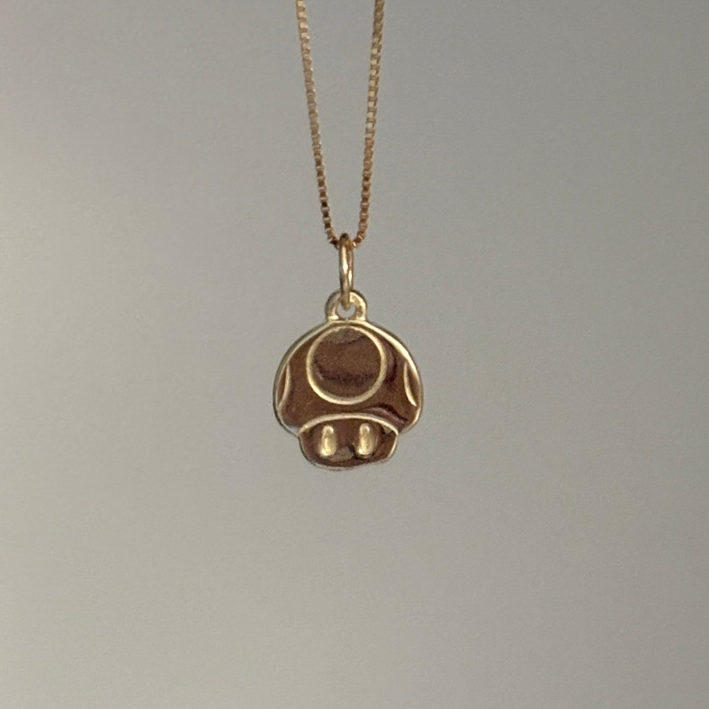 14K Yellow Gold Mario-Style Mushroom Charm