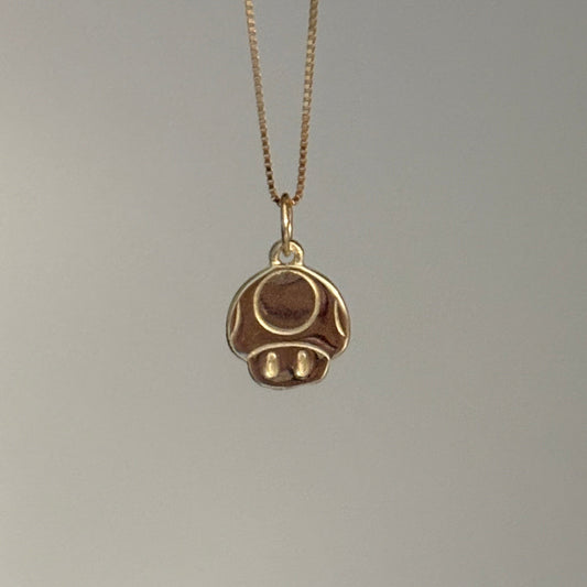 14K Yellow Gold Mario-Style Mushroom Charm