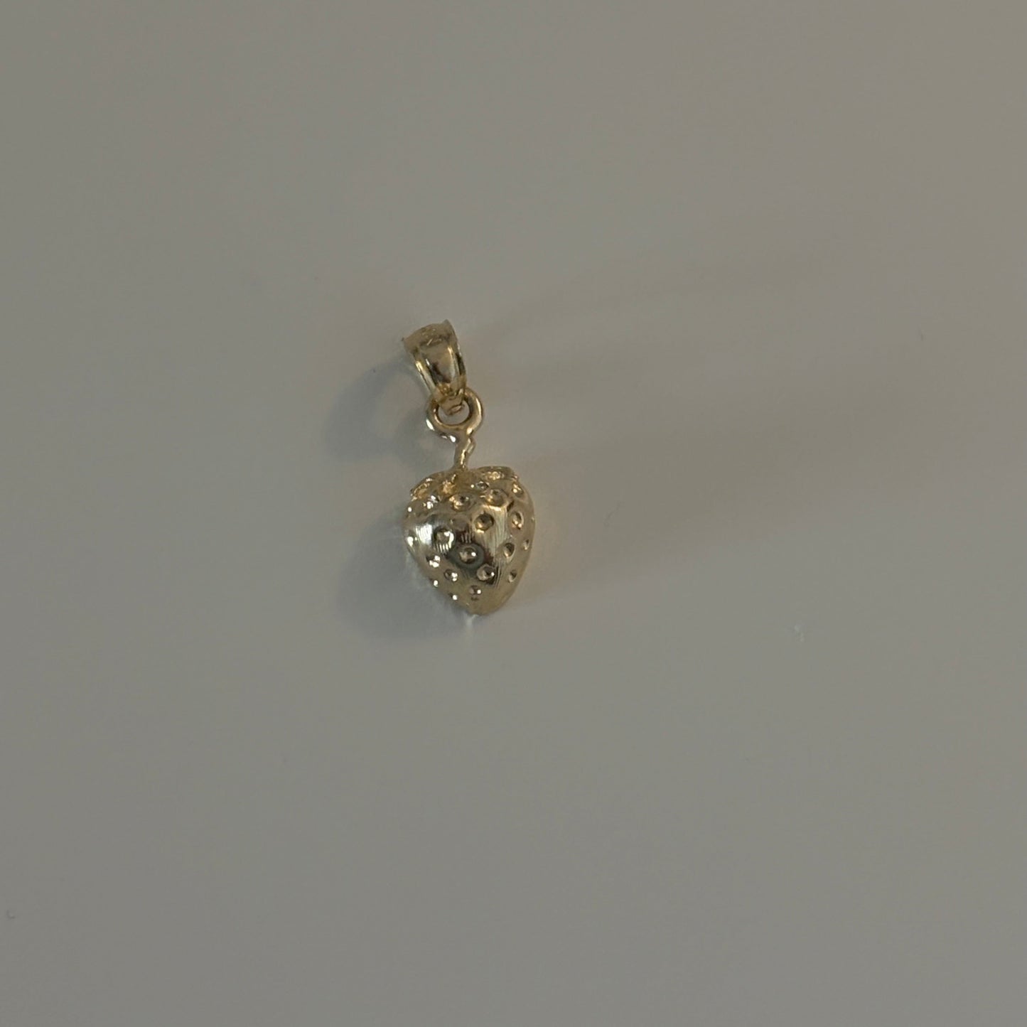14K Yellow Gold Strawberry Charm – Dainty Fruit Pendant