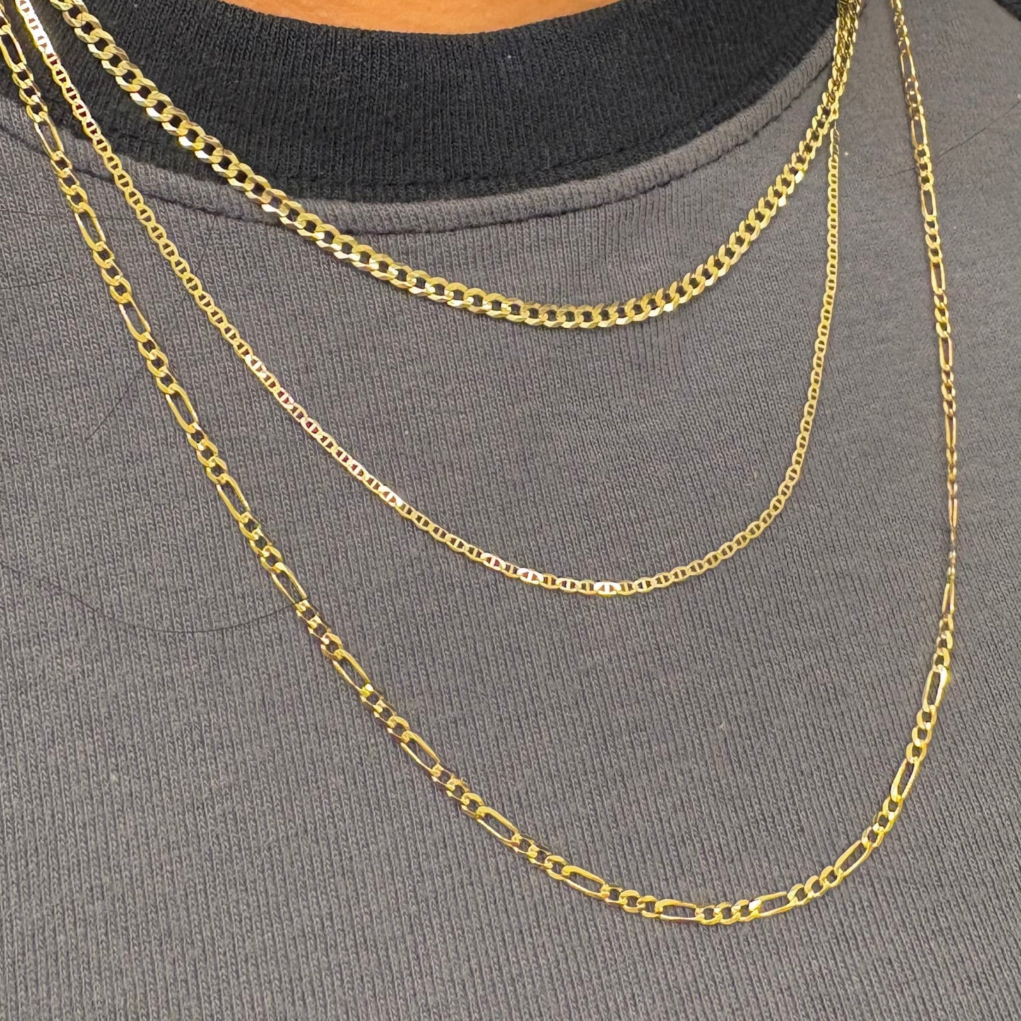 14K Gold Dainty Mariner Chain Necklace