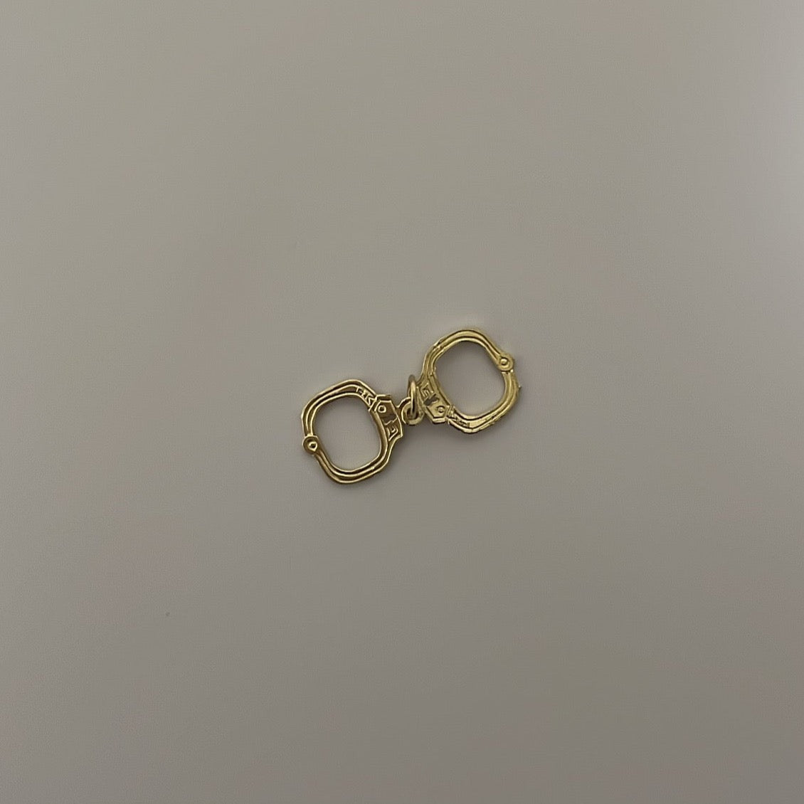 14K solid gold handcuffs charm