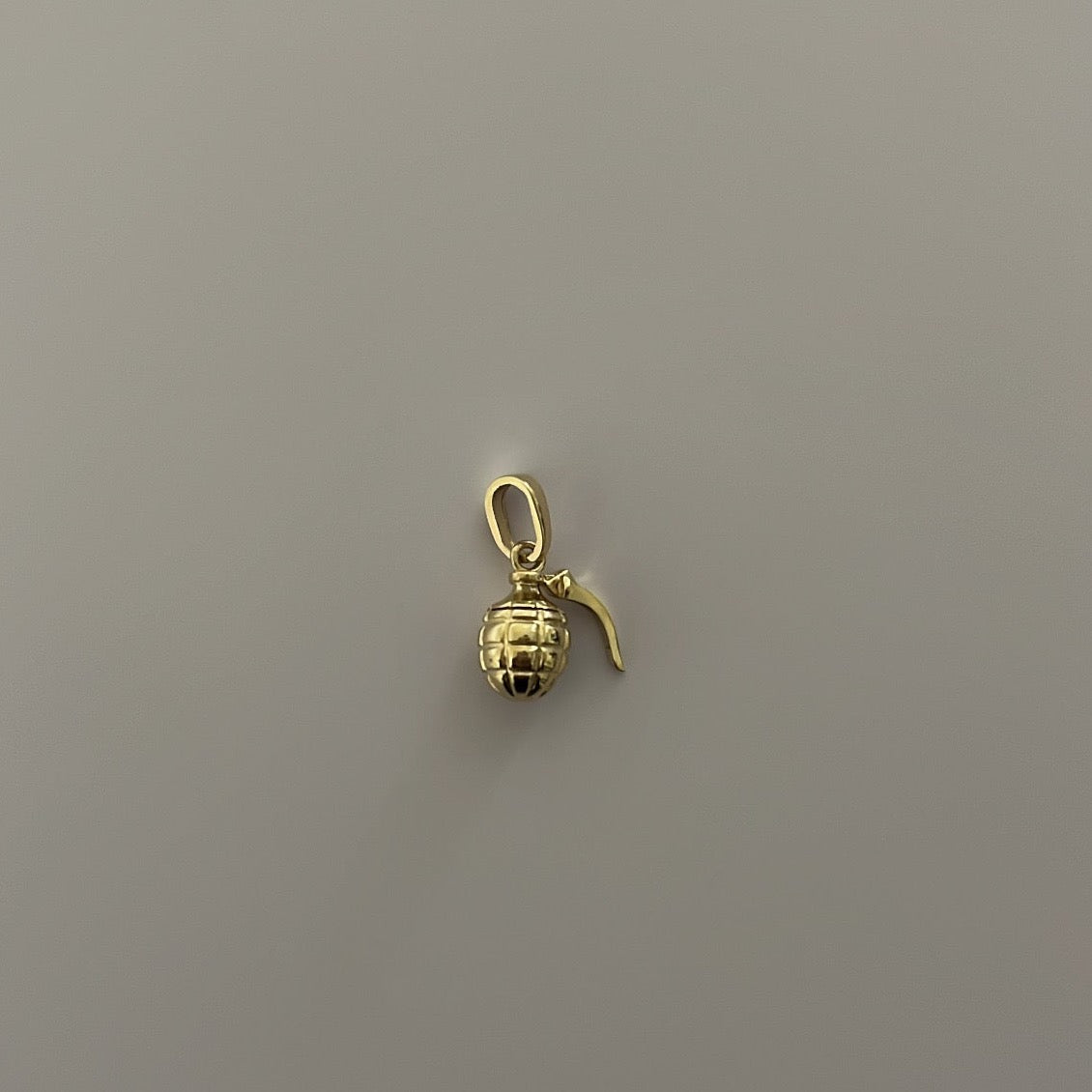 14K solid gold grenade charm