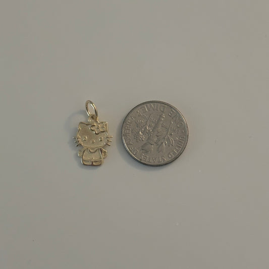 14K Gold Hello Kitty Inspired Charm with Flower
