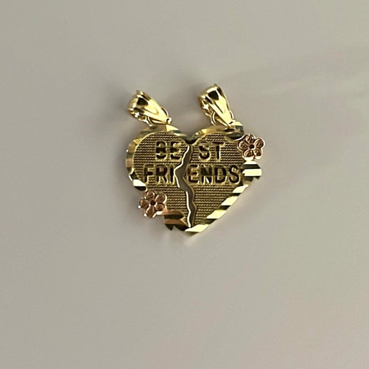 14k solid gold best friends break-apart charm