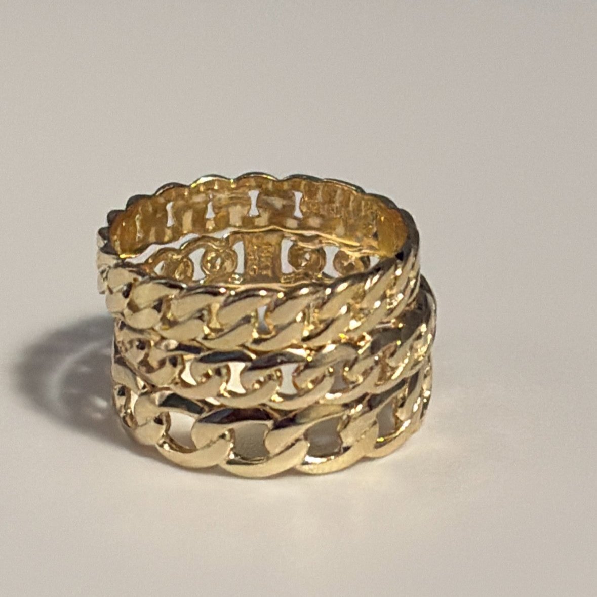 14k solid gold cuban rings