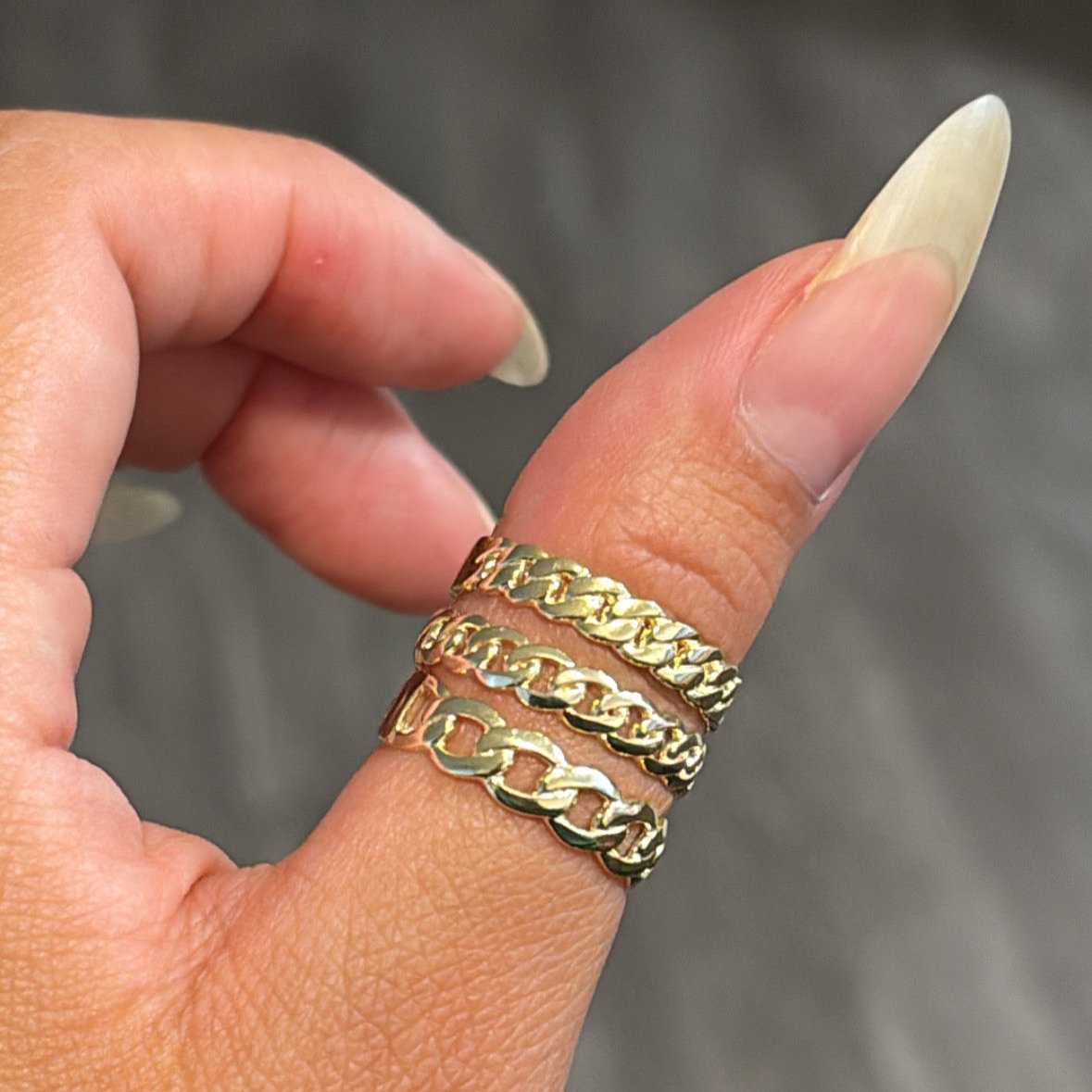 14k solid gold cuban rings