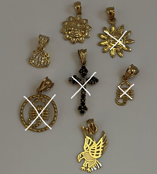 14k solid gold charms