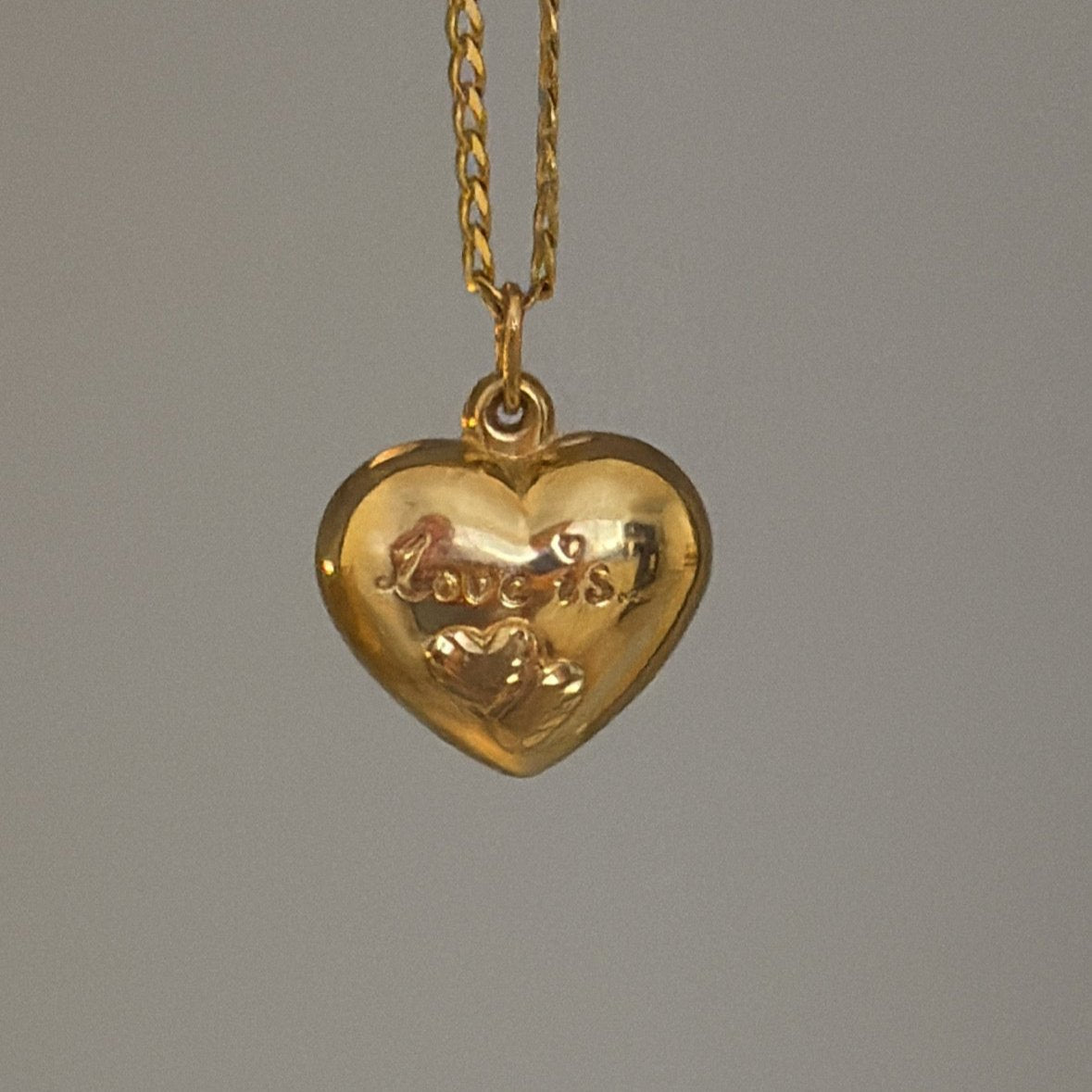 14K love is... puffy heart charms