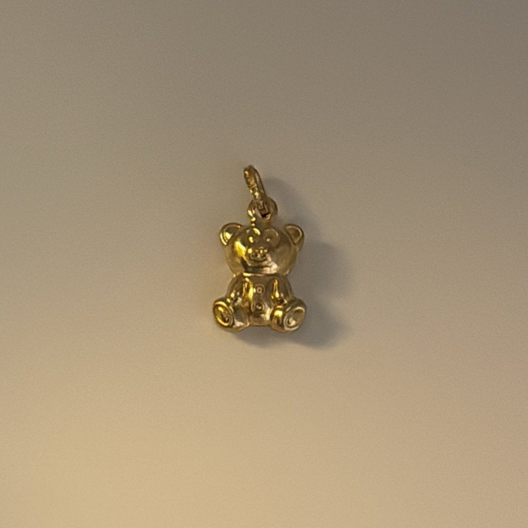 14K Puffy bear charm