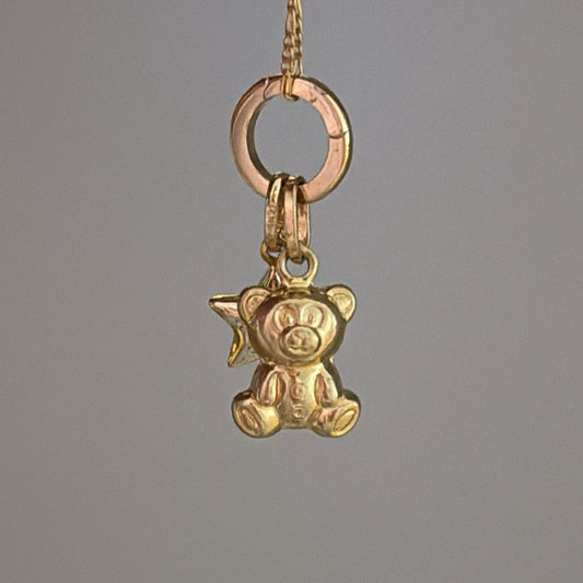 14K Puffy bear charm