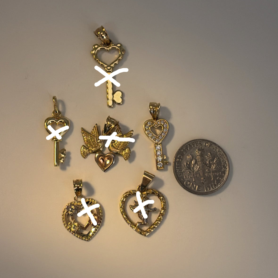 14k solid gold charms