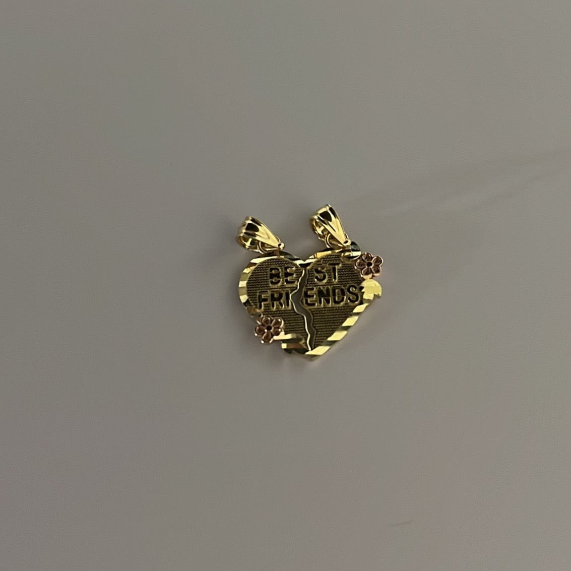 14k solid gold best friends break-apart charm