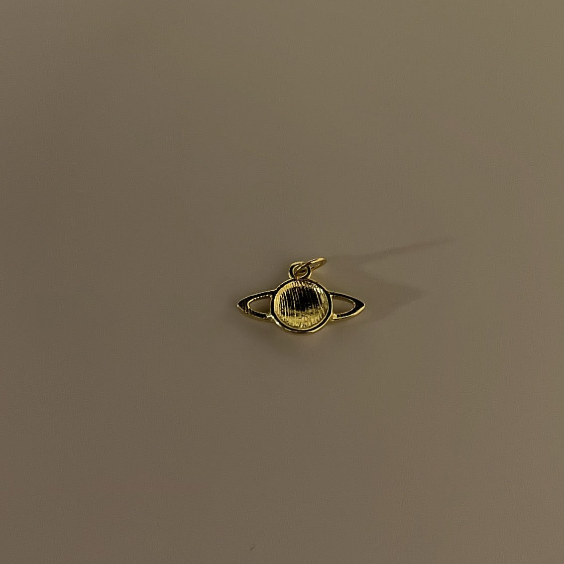 14k solid gold Saturn charm