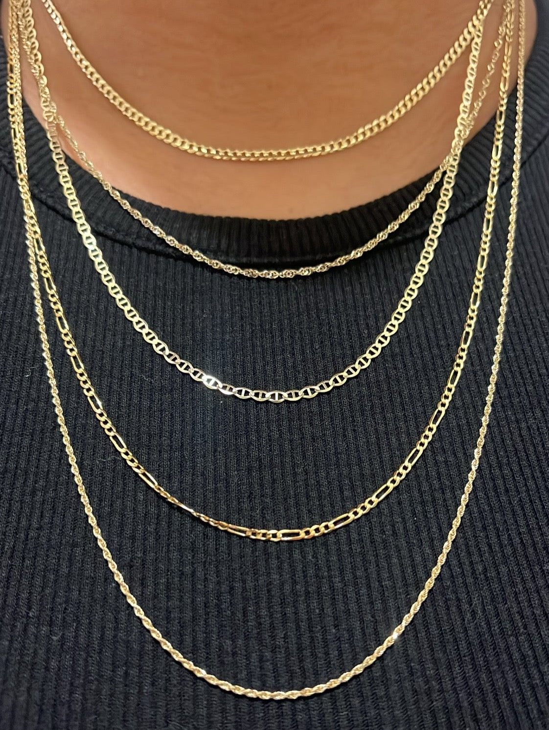 14k solid Figaro chain