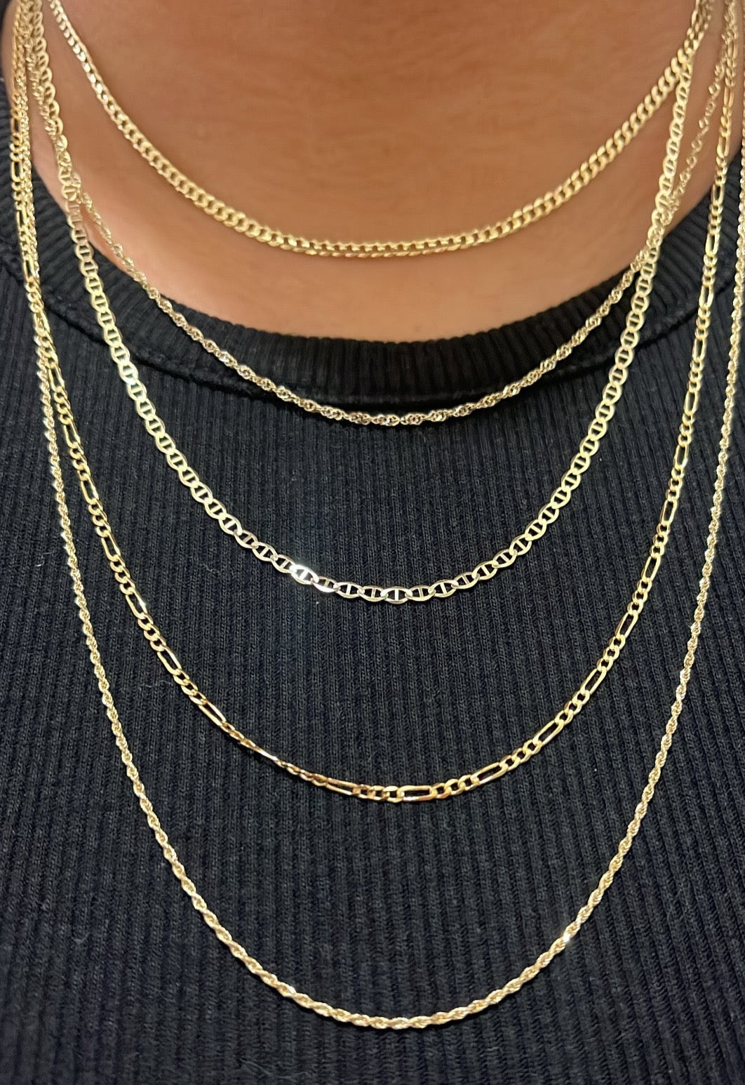 14k solid rope chain