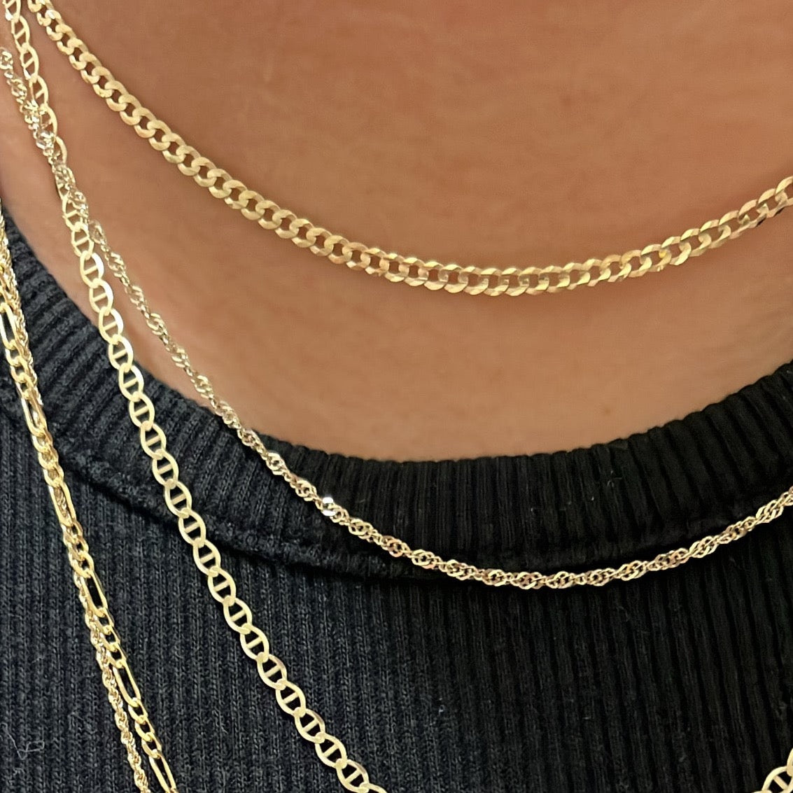 14k solid singapore chain